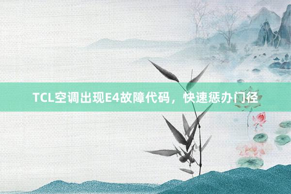 TCL空调出现E4故障代码，快速惩办门径